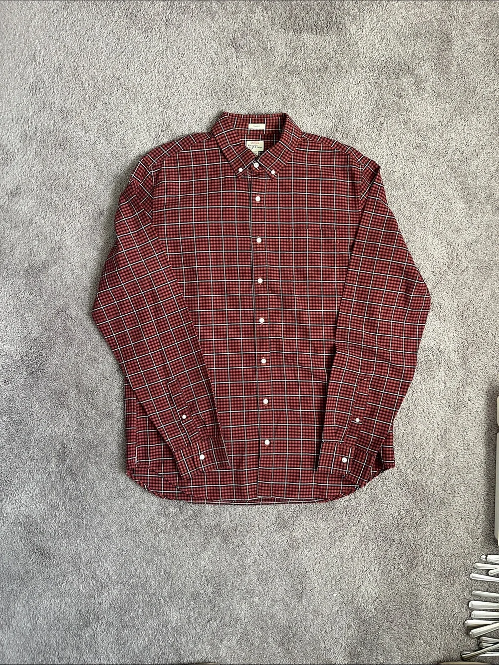 J. Crew Red Plaid Button-Down Shirt